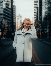 Load image into Gallery viewer, Black Leather Arch & Brass Half Moon Geometric Earrings