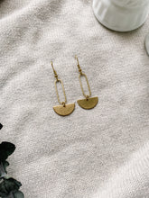 Load image into Gallery viewer, Brass Mini Oval Earrings
