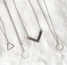 Load image into Gallery viewer, Silver Chevron Necklace