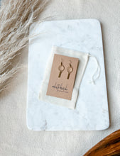 Load image into Gallery viewer, Mini Brass Circle & Bar Statement Earrings