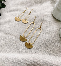 Load image into Gallery viewer, Brass Mini Oval Earrings