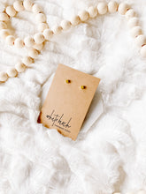 Load image into Gallery viewer, Mini Brushed Gold Cube Stud Earrings