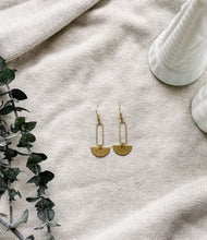 Load image into Gallery viewer, Brass Mini Oval Earrings