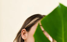Load image into Gallery viewer, Mini Brushed Gold Cube Stud Earrings