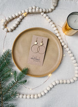 Load image into Gallery viewer, Brass Deco Circle Earrings