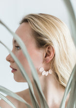 Load image into Gallery viewer, Blush Pink Leather Petal Hoop Earrings