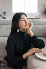 Load image into Gallery viewer, Clay Putty Tan Leather & Brass Sunburst Geometric Earrings