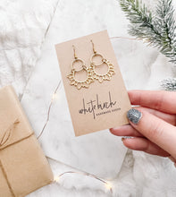 Load image into Gallery viewer, Brass Sunflower Earrings