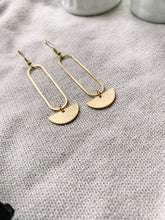 Load image into Gallery viewer, Brass Large Oval Earrings