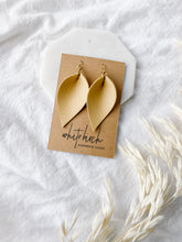 Load image into Gallery viewer, Lemon Leather Leaf Earrings