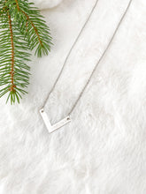 Load image into Gallery viewer, Silver Chevron Necklace