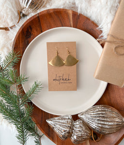 Brass Large Fan Statement Earrings