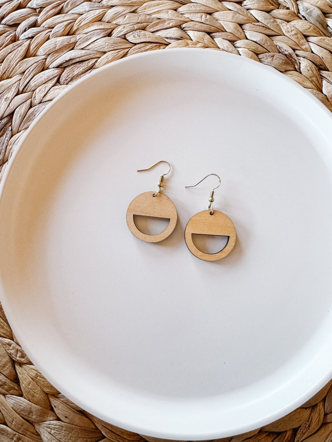 *SALE* Wooden Deco Earrings With Raw Brass Hooks