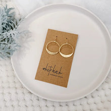Load image into Gallery viewer, Brushed Brass Ornament Earrings
