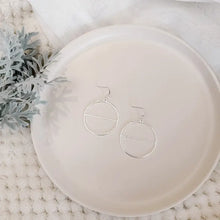 Load image into Gallery viewer, Brushed Silver Ornament Outline Earrings
