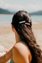 Load image into Gallery viewer, Aqua Leather Hair Clips
