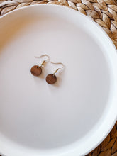 Load image into Gallery viewer, *SALE* 15mm Wood Circle Earrings With Raw Brass Hooks
