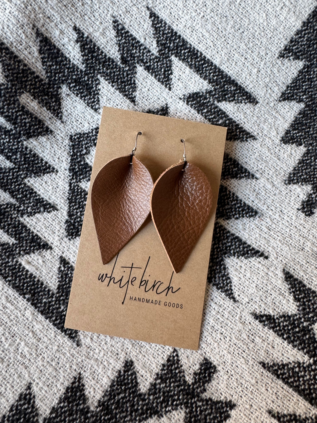 *SALE* Warm Brown Small Leather Leaf