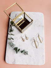 Load image into Gallery viewer, Mini Brass Circle Bar Earrings
