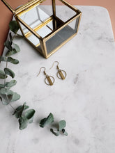 Load image into Gallery viewer, Mini Brass Circle Bar Earrings
