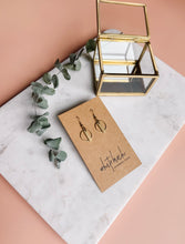 Load image into Gallery viewer, Mini Brass Circle Bar Earrings
