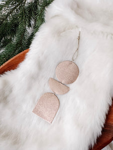 Copper Rose Gold Leather Holiday Ornament