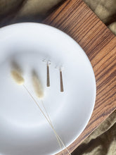 Load image into Gallery viewer, Hammered Brass Drop Bar Earrings

