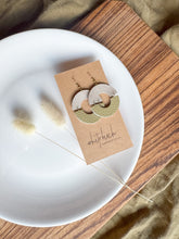 Load image into Gallery viewer, Fog &amp; Moss Leather Eclipse Statement Earrings
