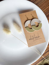 Load image into Gallery viewer, Fog &amp; Moss Leather Eclipse Statement Earrings
