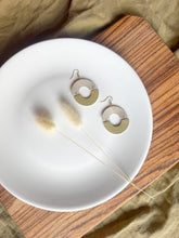 Load image into Gallery viewer, Fog &amp; Moss Leather Eclipse Statement Earrings
