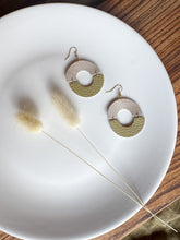 Load image into Gallery viewer, Fog &amp; Moss Leather Eclipse Statement Earrings
