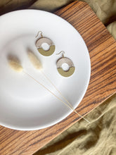 Load image into Gallery viewer, Fog &amp; Moss Leather Eclipse Statement Earrings
