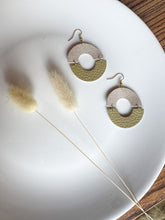 Load image into Gallery viewer, Fog &amp; Moss Leather Eclipse Statement Earrings
