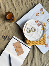 Load image into Gallery viewer, Fog &amp; Moss Leather Eclipse Statement Earrings
