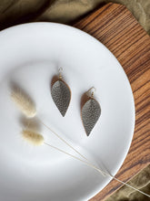 Load image into Gallery viewer, Burnt Olive Leather Leaf Earring
