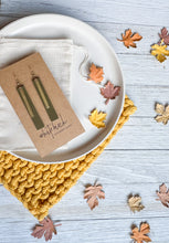 Load image into Gallery viewer, Army Green Leather Earrings with Rectangle Brass Bar Accent
