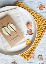 Load image into Gallery viewer, Butter Yellow Leather Petal and Silver Bar Earrings
