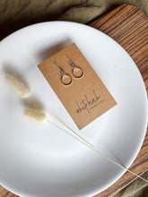 Load image into Gallery viewer, Latte Leather &amp; Small Silver Circle Earrings
