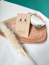 Load image into Gallery viewer, Burgundy Leather &amp; Small Silver Circle Earrings
