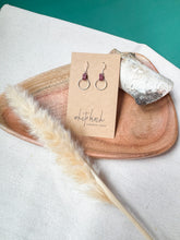 Load image into Gallery viewer, Burgundy Leather &amp; Small Silver Circle Earrings
