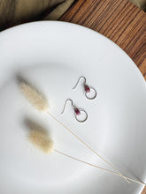 Load image into Gallery viewer, Burgundy Leather &amp; Small Silver Circle Earrings
