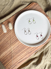 Load image into Gallery viewer, Lime Green Leather &amp; Small Silver Circle Earrings
