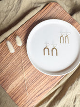 Load image into Gallery viewer, Hammered Brass Slim Horseshoe Earrings

