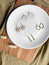 Load image into Gallery viewer, Abstract Oval Brass Earrings
