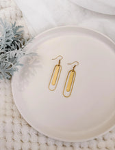 Load image into Gallery viewer, Brass Large Oval Bar Earrings
