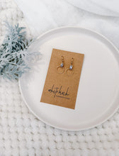 Load image into Gallery viewer, Silver Leather and Small Brass Circle Earrings
