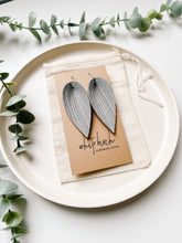 Load image into Gallery viewer, *SALE* Grey Skies Leather Small Leaf Earrings
