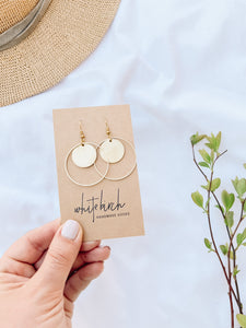 Brass Disc and Circle Earrings