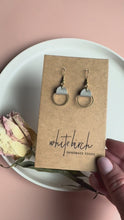 Load and play video in Gallery viewer, Cloud Cover Leather &amp; Small Brass Circle Accent Earrings
