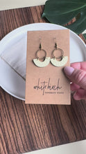 Load and play video in Gallery viewer, Butter Yellow Leather and Brass Ring Earrings
